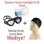 Dunlop Yüzücü Gözlüğü +Dunlop Siyah Renk Likra Bone