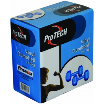 Protech 3 Kg Lacivert Çiftli Vinyl Dambıl