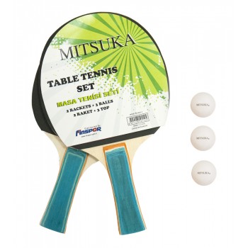 Mitsuka 862-2 Masa Tenis Seti - 2 Raket + 3 Top